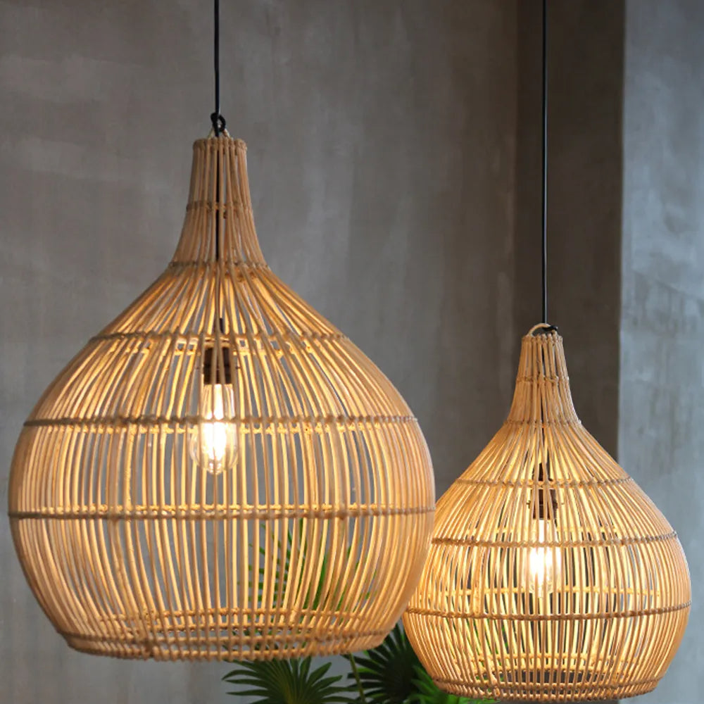 Japanese Inspired Rattan Pendant Light For Warm Ambience