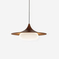 Walnut Wood Canopy Pendant Light With Integrated LED