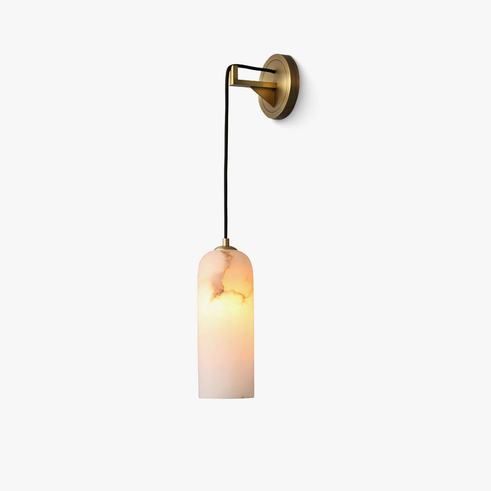 Alabaster Brass Pendant Wall Light With Gentle Glow