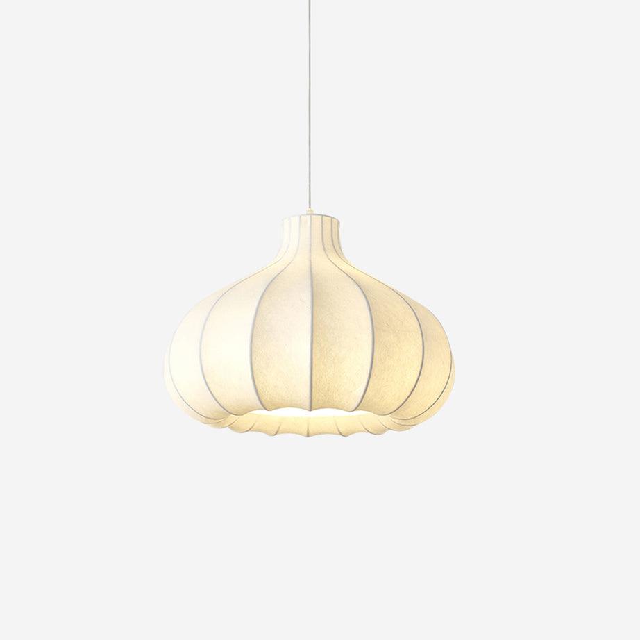 Elegant Pendant Light With Silk Pleated White Shade