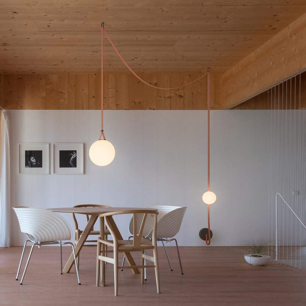Geometric Leather And Glass Pendant Light For Sophistication