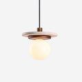 Walnut Wood Glass Globe Pendant Light For Ambience