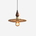 Three Head Walnut Wood Brass Pendant Light For Warm Ambience