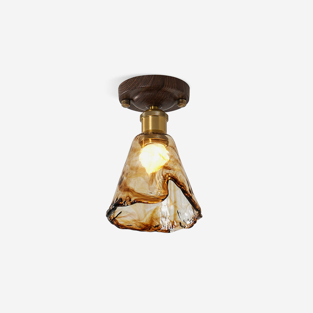 Velimo Amber Glass Flush Mount Light
