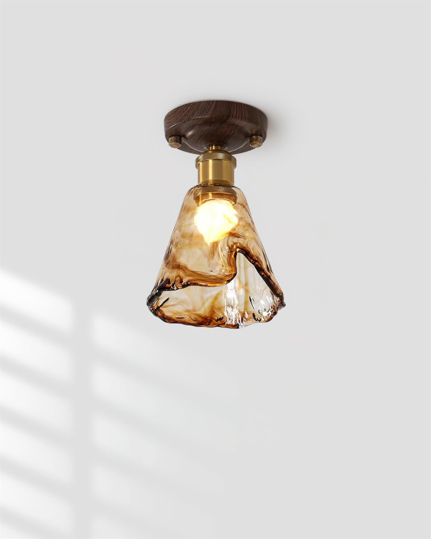 Velimo Amber Glass Flush Mount Light