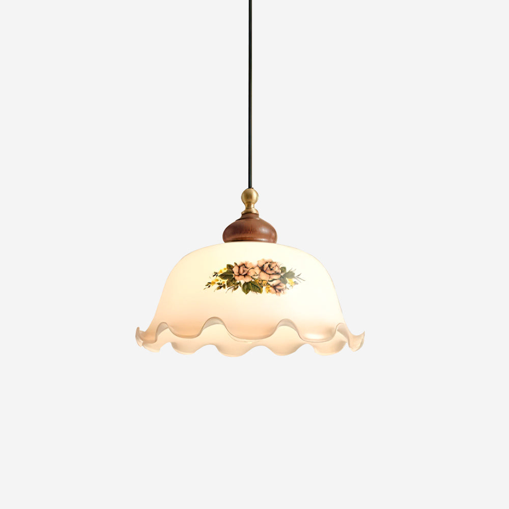Vintage Floral Glass Pendant Light For Warm Ambient Glow