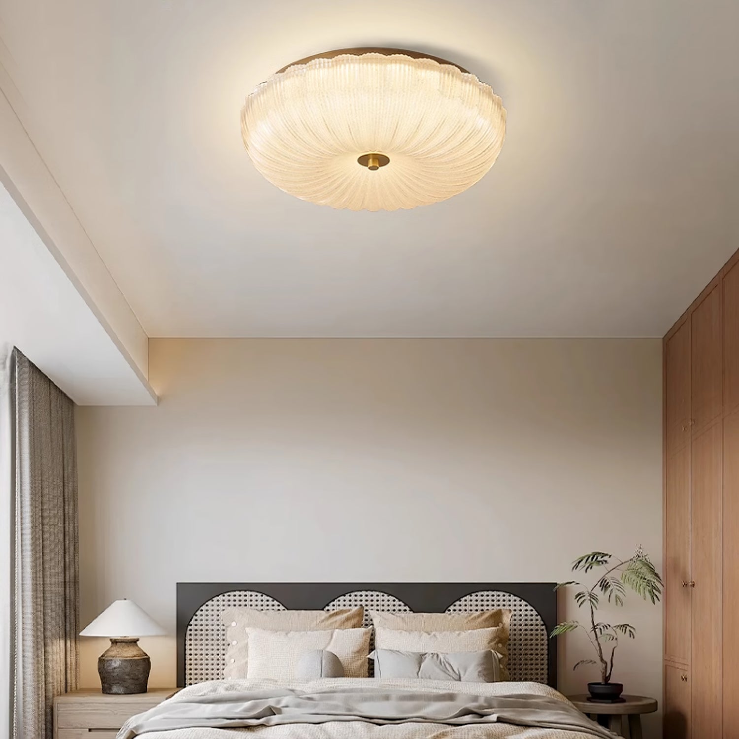 Ripple Glass Ceiling Light With Textured Diffuser
