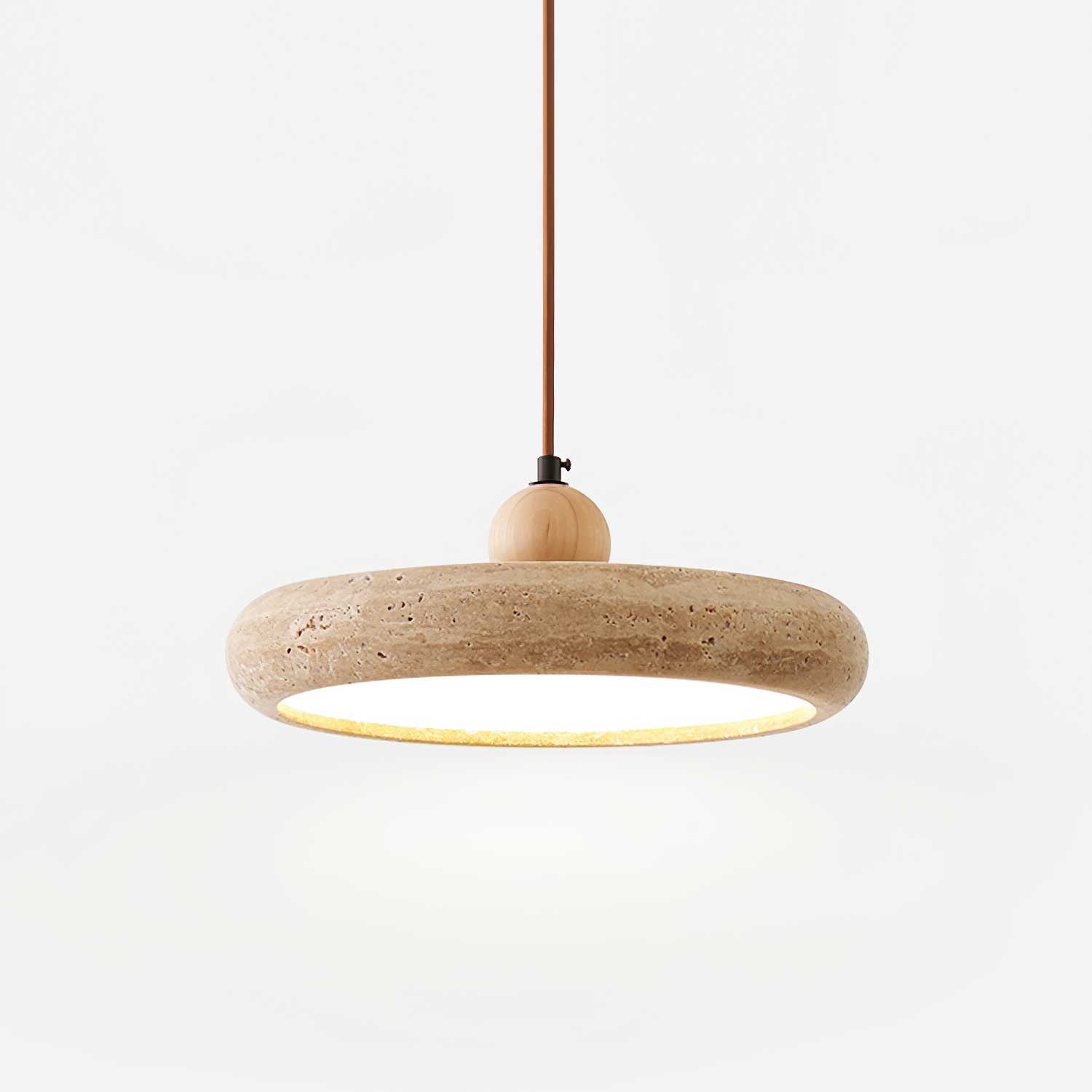Travertine Pendant Light With Warm Ambient LED