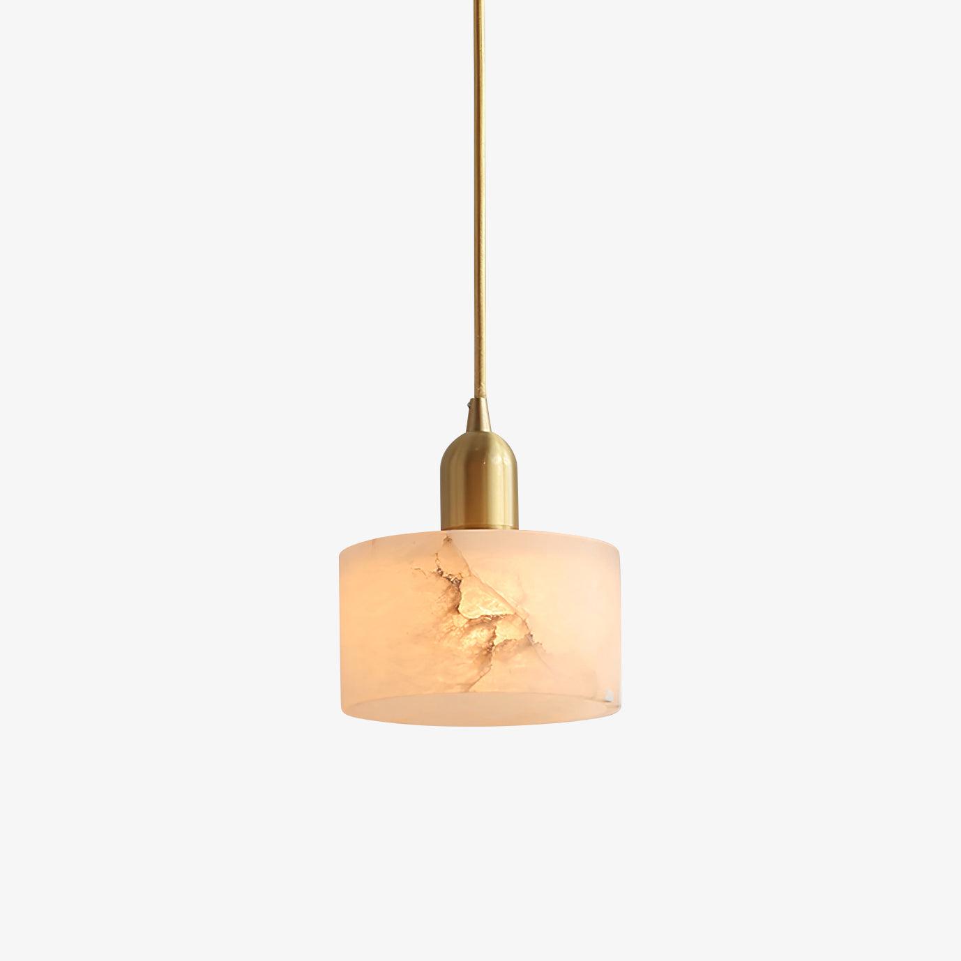 Alabaster Pendant Light With Brass Accent Warm Glow