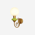 Brass Finish Wall Sconce With Glass Shade Dimmable Damp Rated