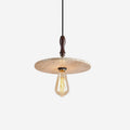 Orbit Pendant Light With Natural Travertine Disc And Walnut