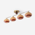 Aurora Four Glass Shades Ceiling Light With Metal Bar