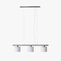 Three Head White Pendant Light With Metal And Glass