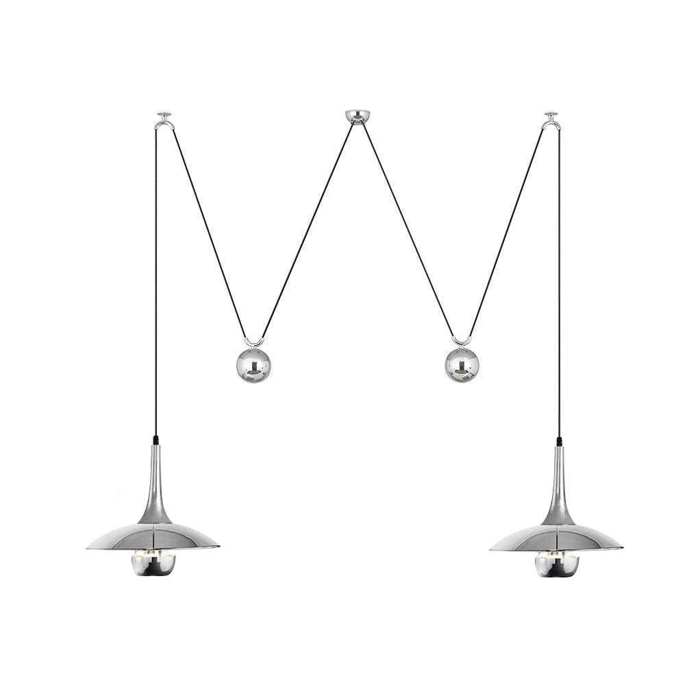 Suspension Poulie Réglable Chrome Éclairage Contemporain