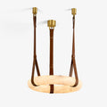 Premium Alabaster Pendant Light With Leather Accents