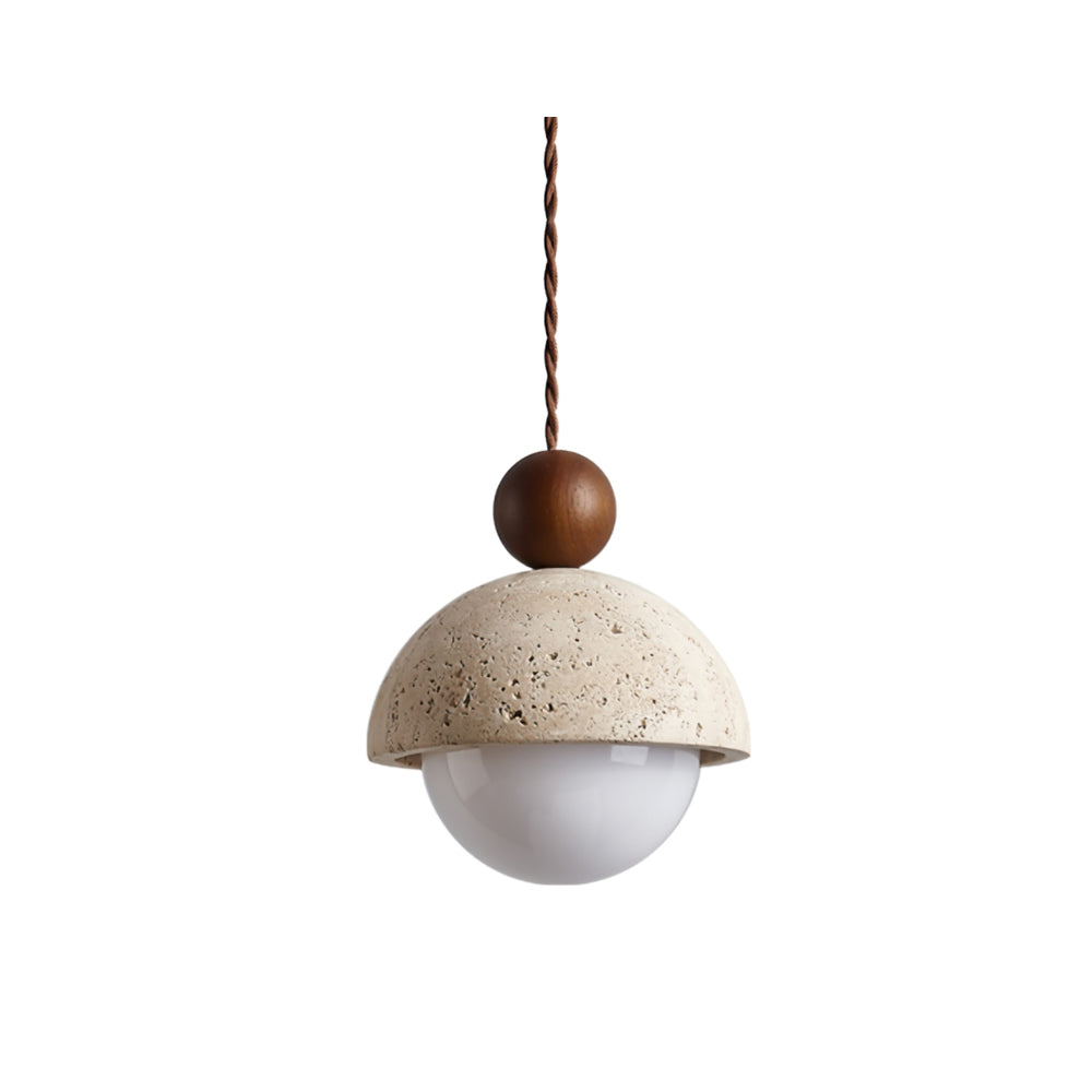 Travertine Dome Pendant Light For Warm Ambiance