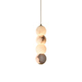 Alabaster Pendant Light With Brass Stem For Warm Ambient Lighting