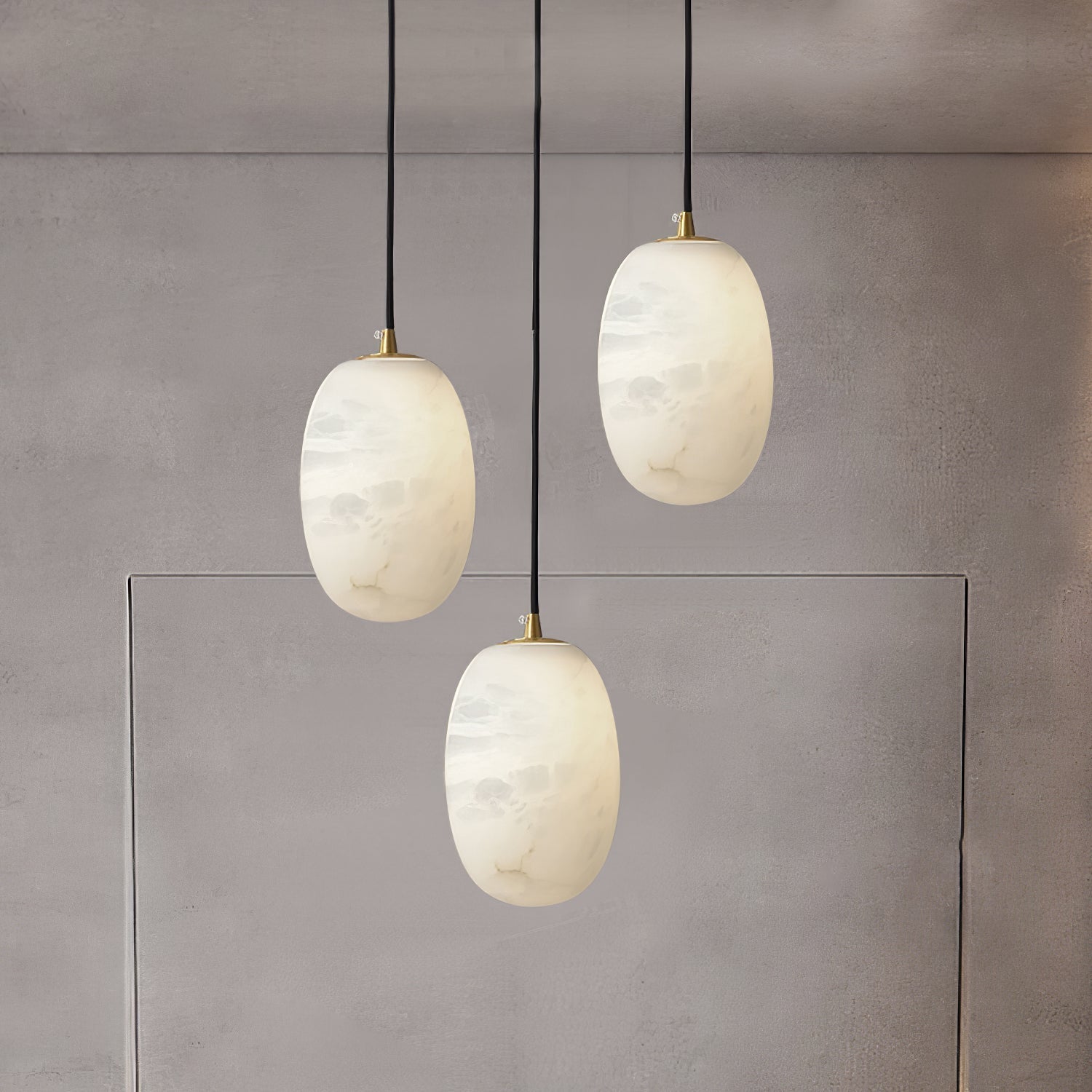 Brass and Alabaster Pendant Light for Warm Ambient Glow