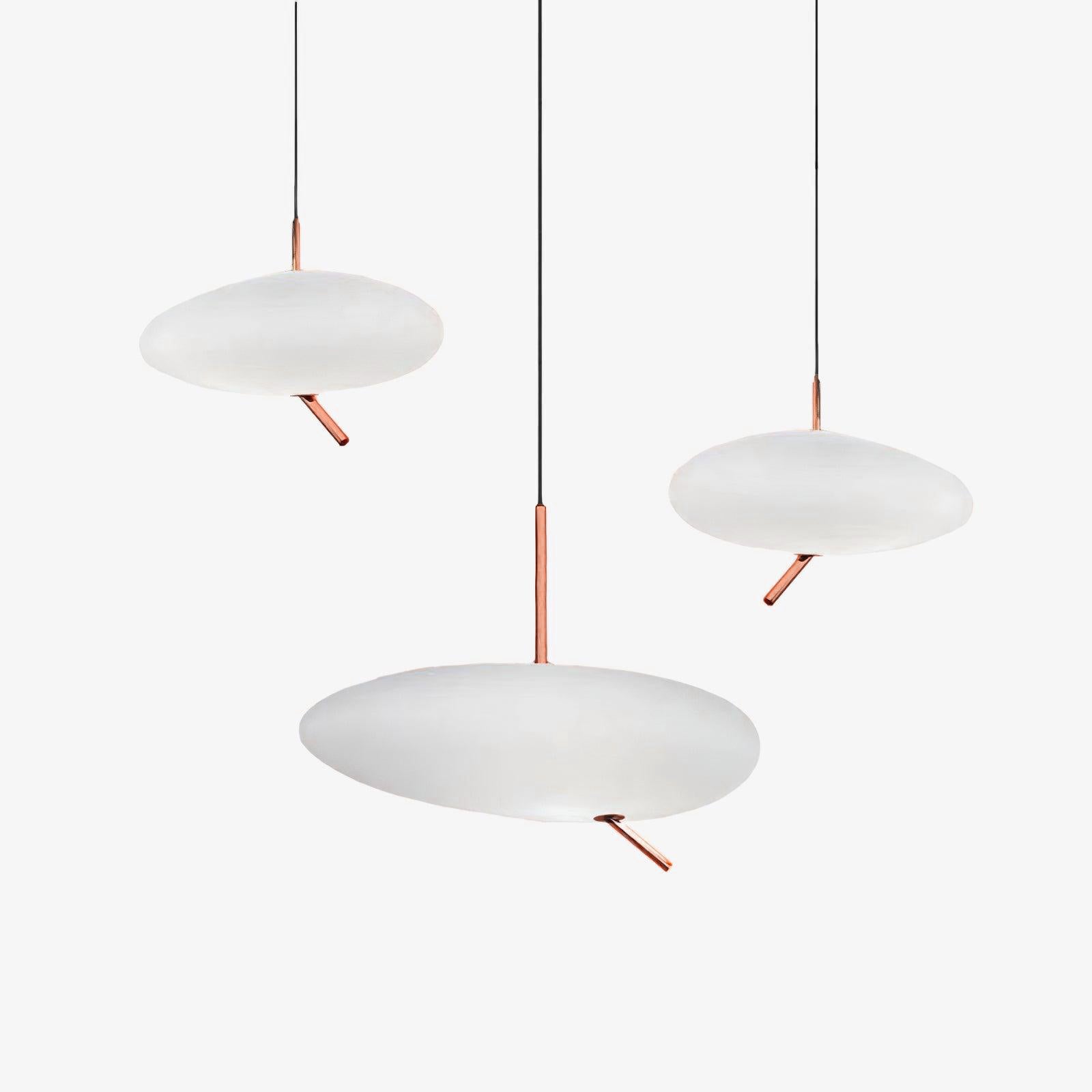Rose Gold Pebble Pendant Light With Soft Glow
