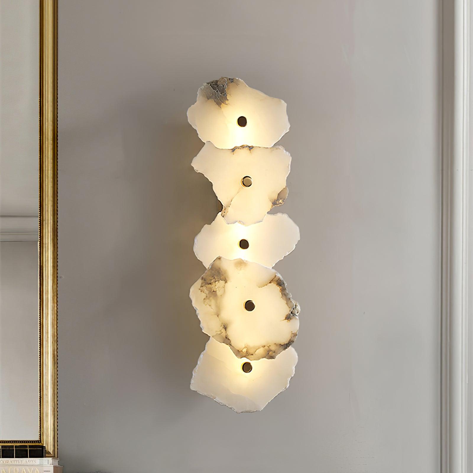 Alabaster Floral Wall Lamp With Soft LED Light