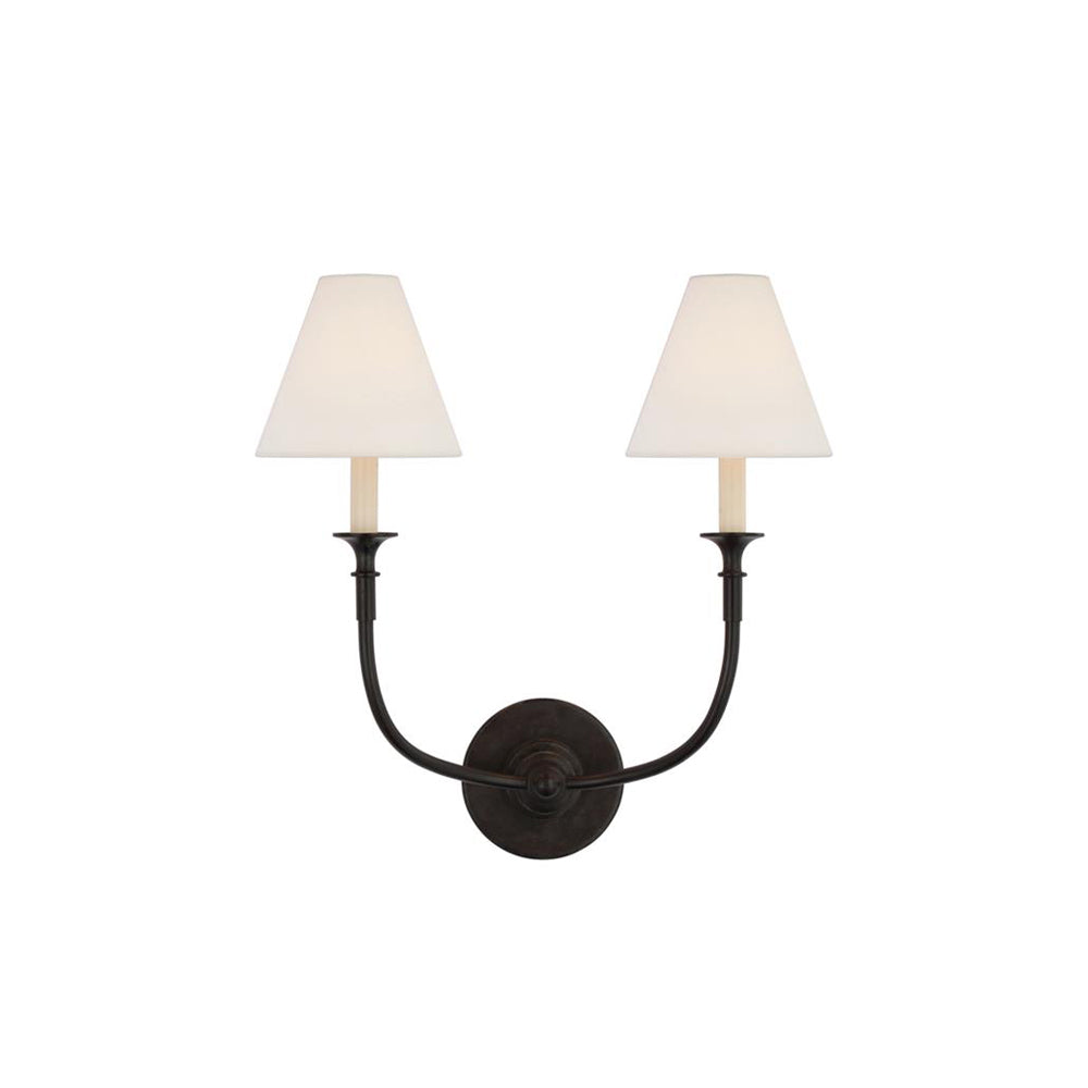 Candle Inspired Wall Lamp With Black Metal Arm And White Cone Shade