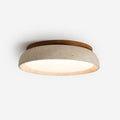 Natural Stone Travertine Ceiling Light With Wooden Base