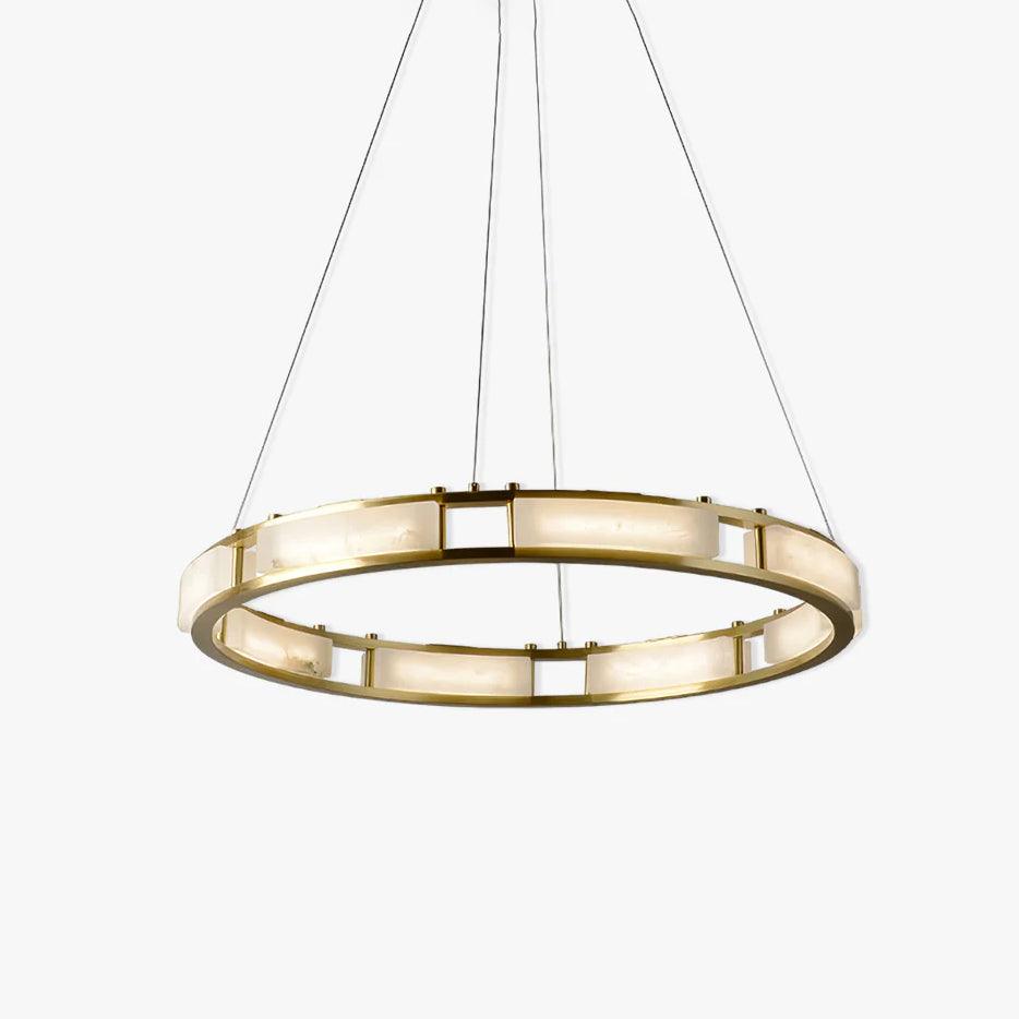 Suspension Luxueuse Albâtre Et Laiton Avec LED Intégrée