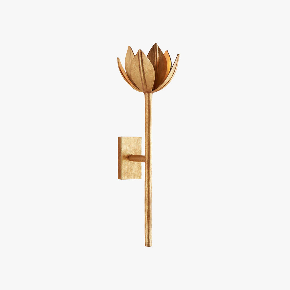 Floral Petal Wall Light With Plaster Texture And Metallic Finishes