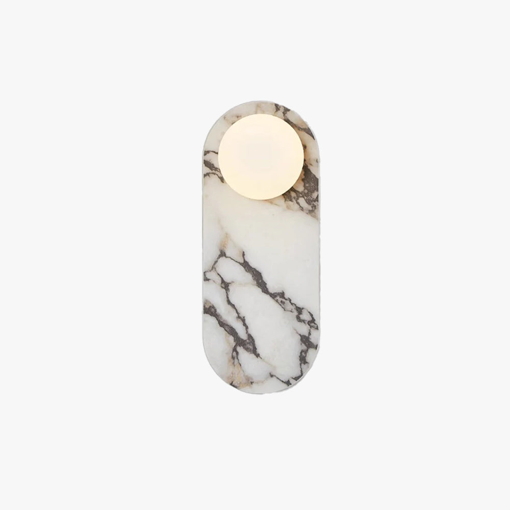 Elegant Italian Marble Wall Sconce With Glass Shade