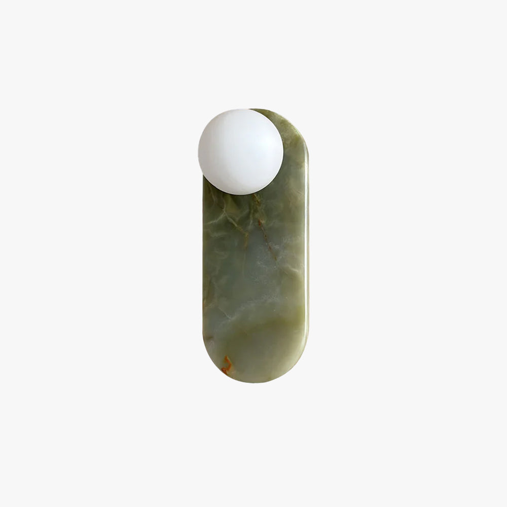 Jade Wall Lamp With Glass Shade In Mid Century Style