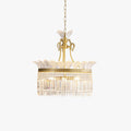 Golden Crystal Chandelier In Classic Empire Farmhouse Style