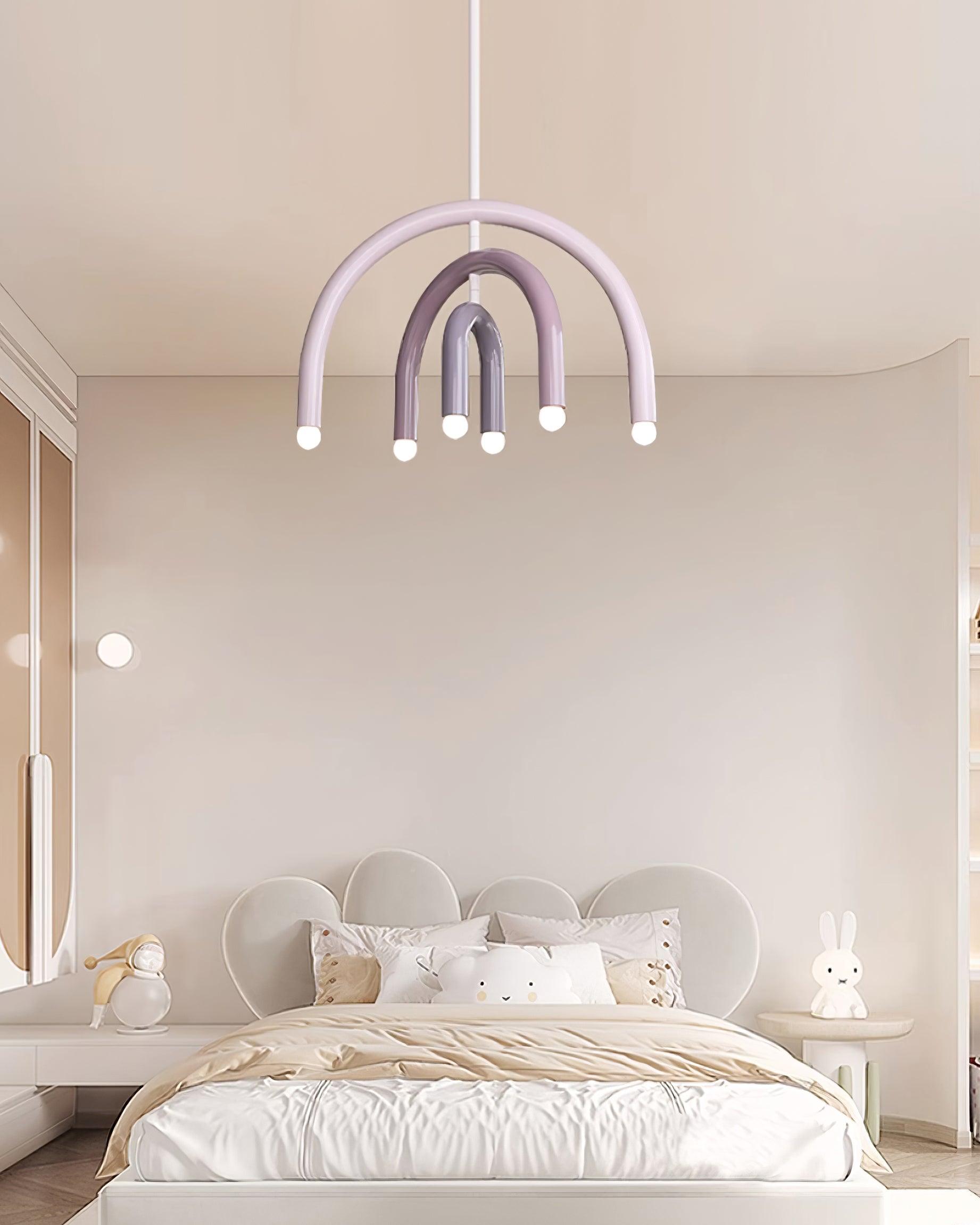 Dimmable Rainbow Arc Pendant Light For Living And Dining