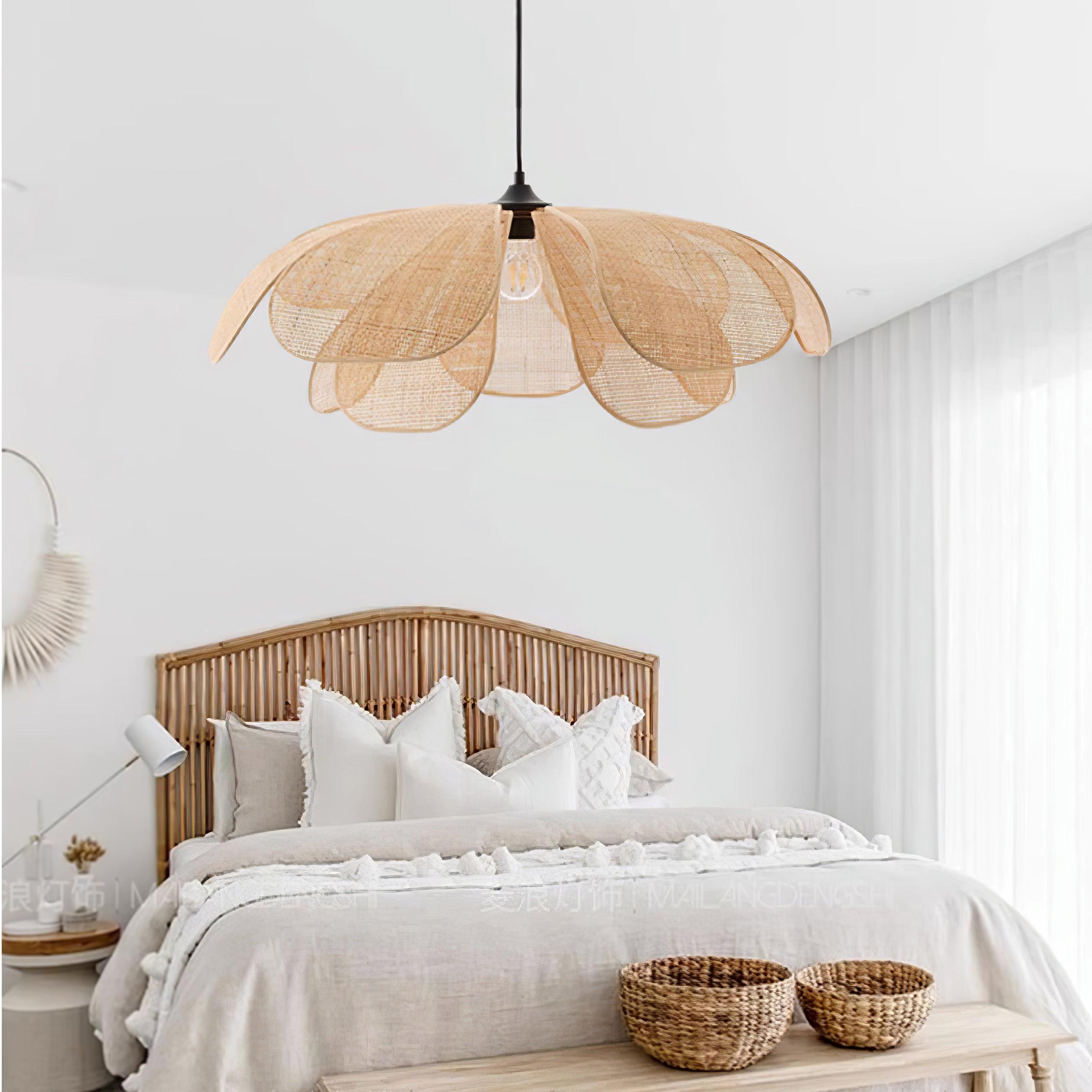 Petal Rattan Pendant Light For Warm Ambient Glow