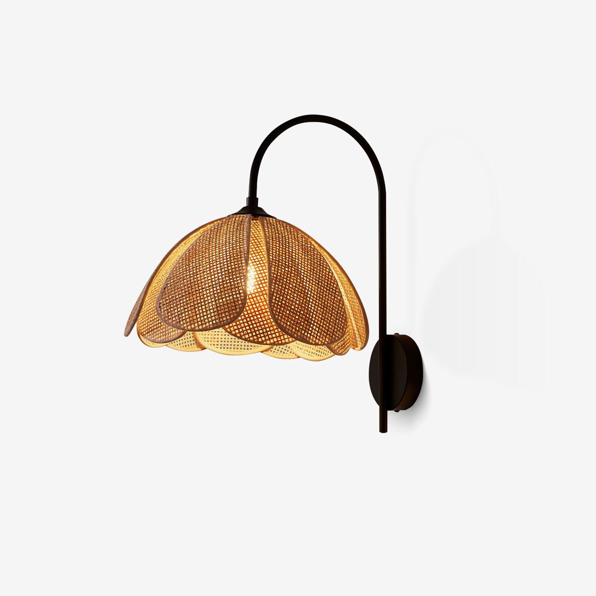 Petal Rattan Wall Light With Metal Frame