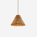 Pendant Lamp With Cone Shaped Natural Rattan Shade