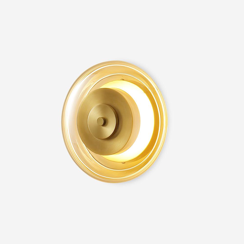 Brass Circular Wall Light With Built In LED And Three Colour Modes