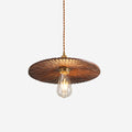 Walnut Wood Pendant Lamp With Warm Glow