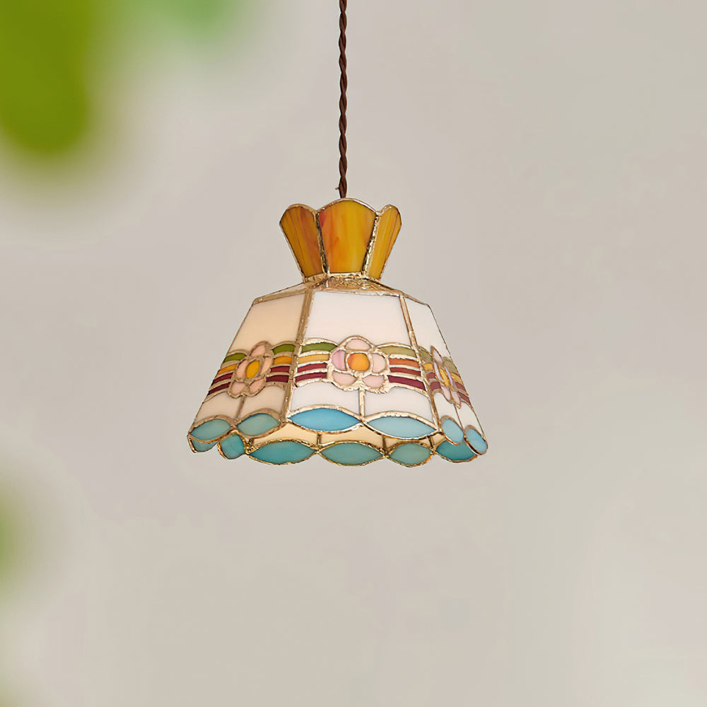 Suspension Jardin Verre Tacheté Motifs Floraux Pour Eclairage Vintage