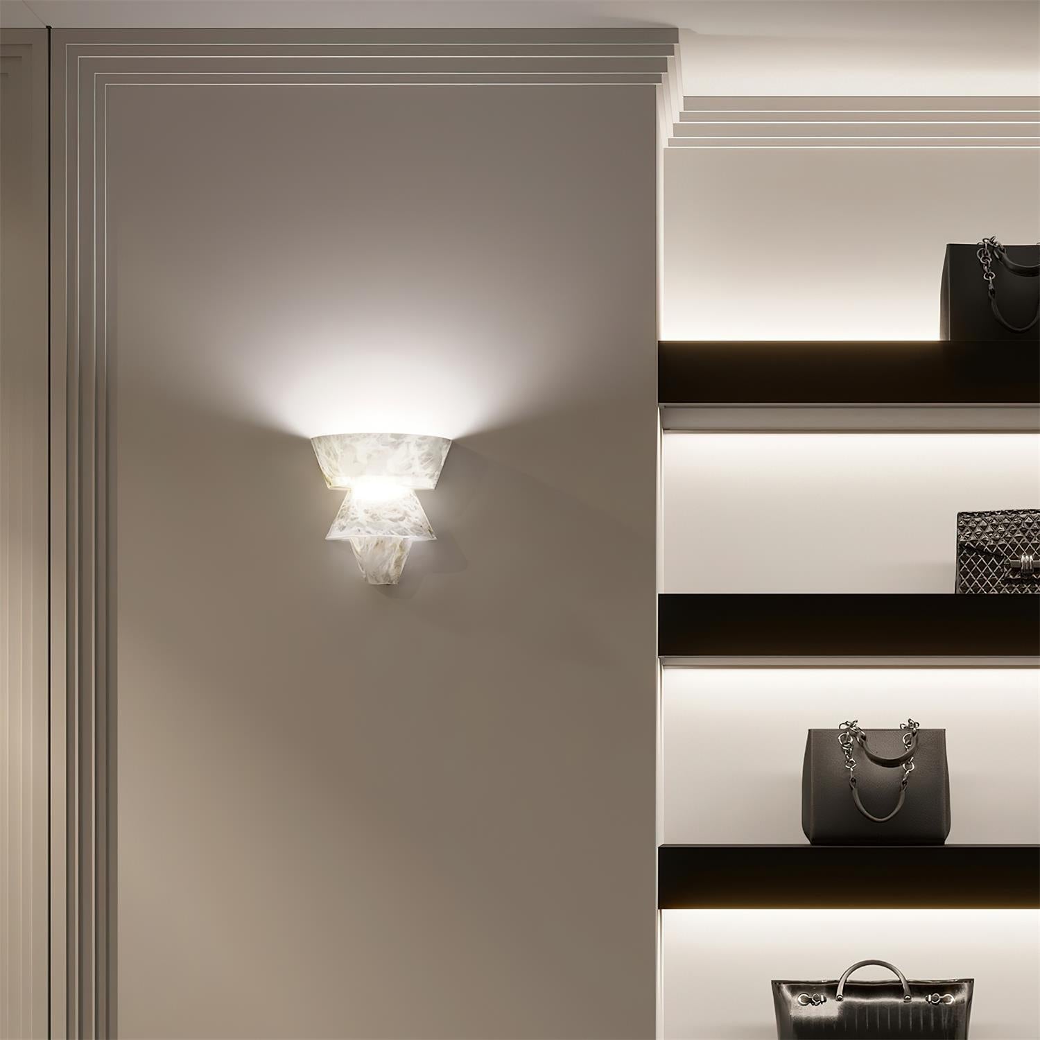 Elegant White Alabaster Wall Lamp With G9 Socket