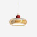 Amber Red Glass Pendant Light With Dual Color Temperature