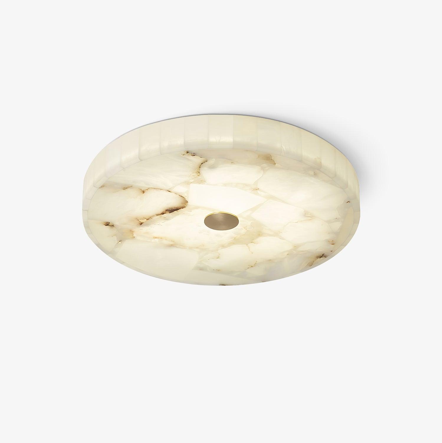 Natural Alabaster Round Ceiling Light For Warm Ambience
