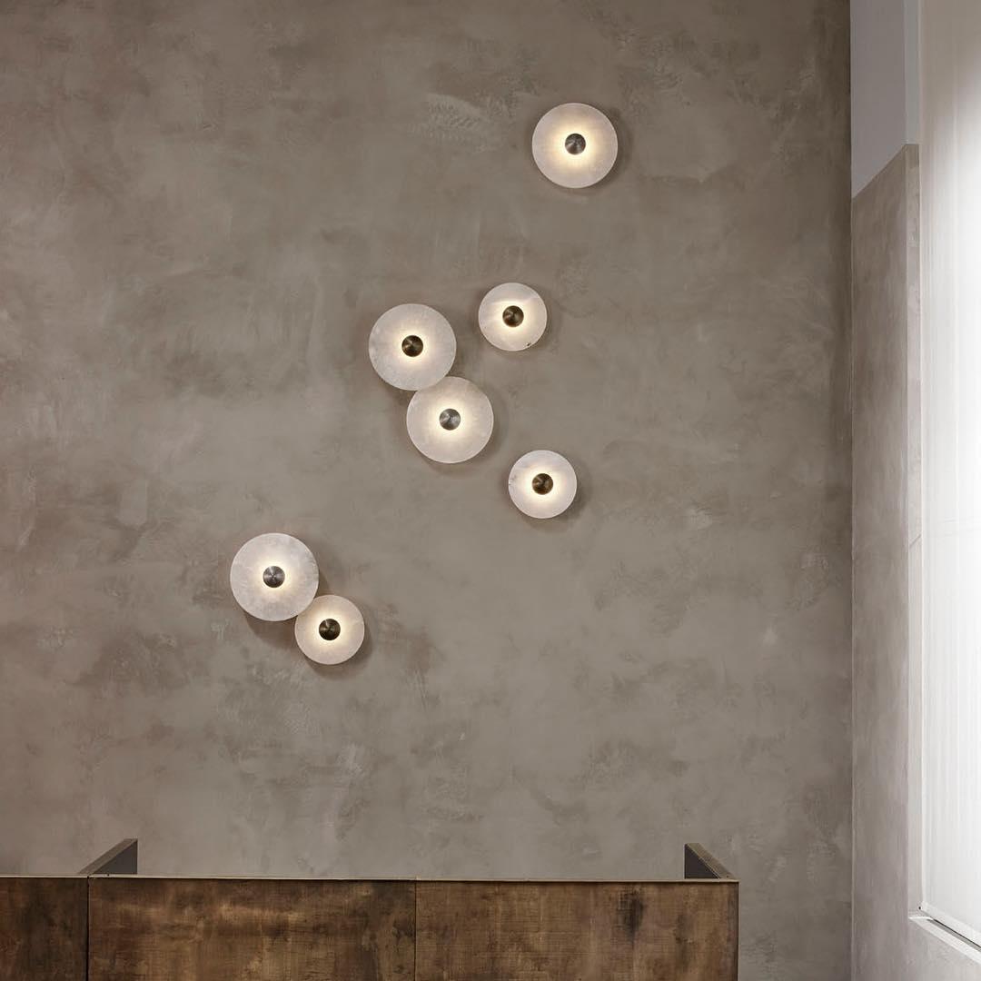 Celestial Alabaster Wall Lamp With Layered Discs
