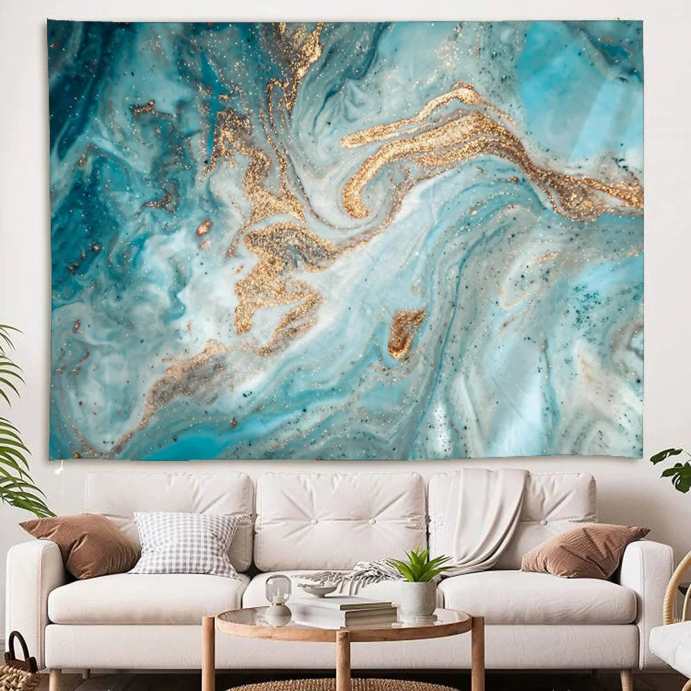 Tapisserie Murale Agate Bleue – Ambiance Apaisante