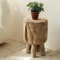 Table d’Appoint Tronc d’Arbre – Bois Massif Sculpté Style Naturel