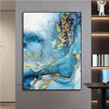 Toile Décorative Marbre Bleu – Impression Giclée 65 x 50 cm