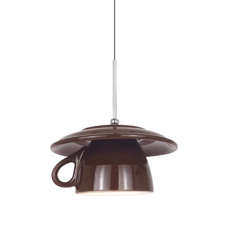 Ceramic Cup Pendant Light With Soft Ambient Lighting