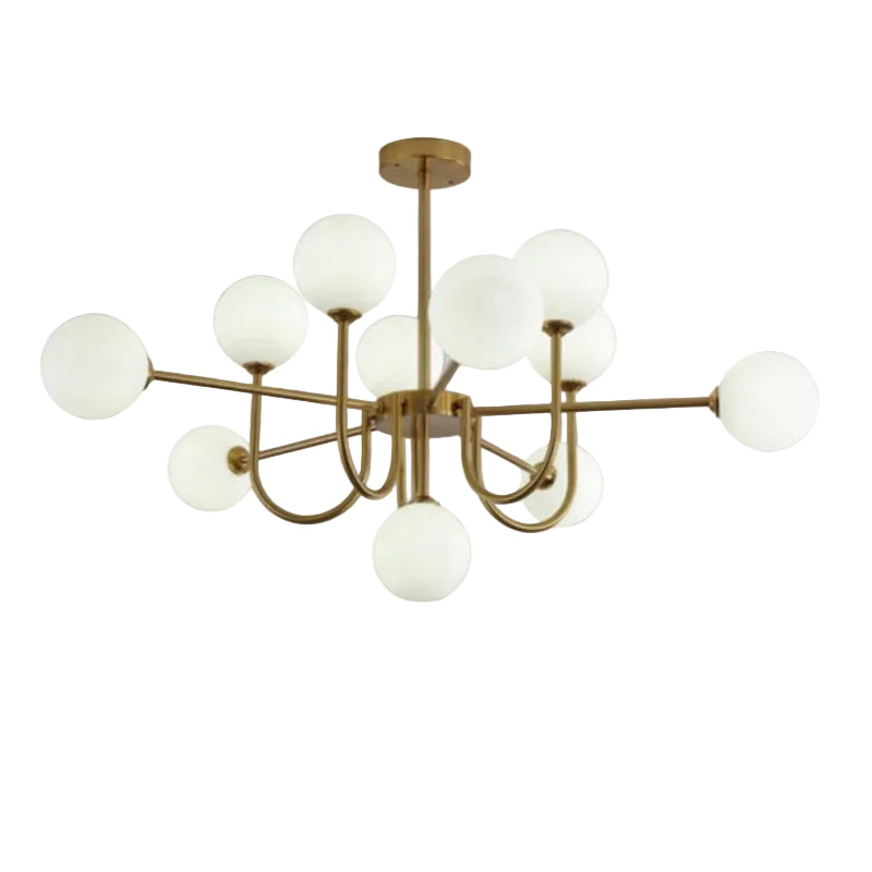 Aurora Gold Glass LED Chandelier For Living Room And Dining Bedroom
