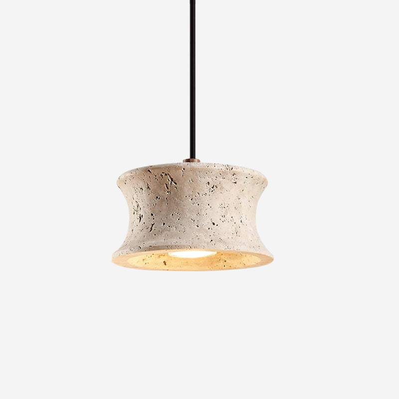 Sleek Travertine Triple Pendant Lamp With Dimmable Lighting