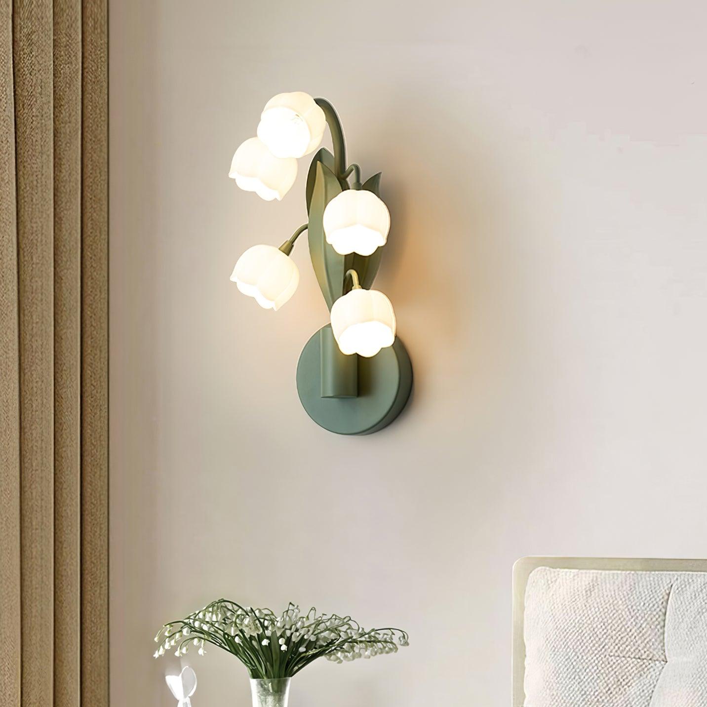 Orchid Inspired Indoor Wall Light With Lifelike Leaves