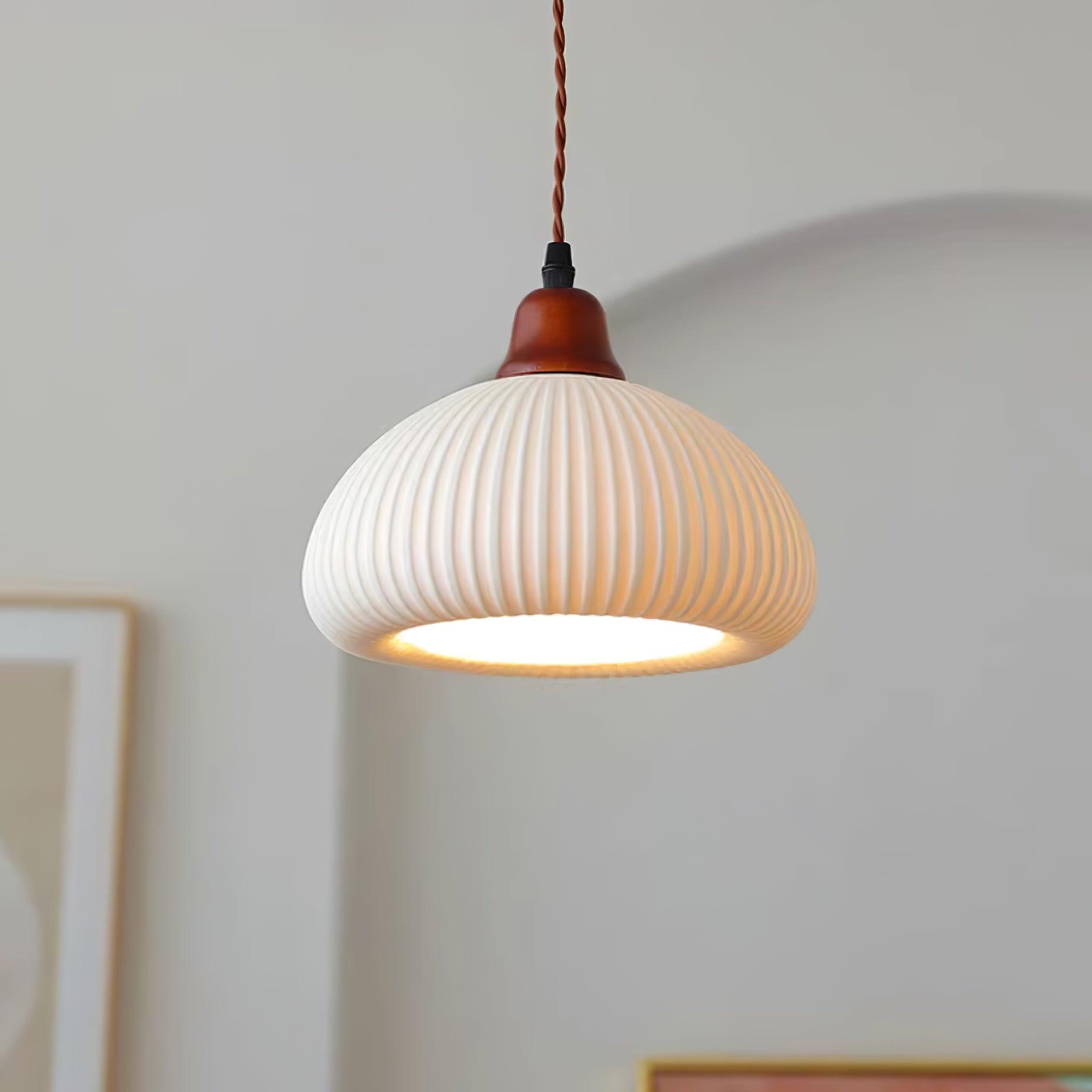 Globe Ceramic Pendant Light With Warm Glow